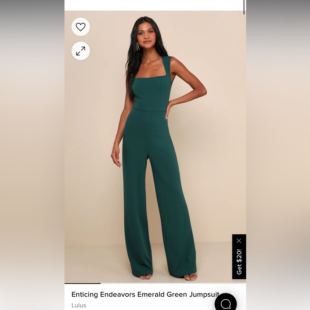 Lulus emerald green jumpsuit small NWT